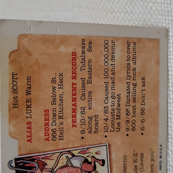 1987 Topps Garbage Pail Kids GPK Series 7 B #282b Bent Brent NM/MT *d3 - Picture 3 of 5